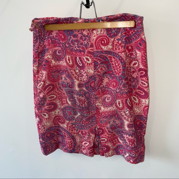 VINTAGE Pink Paisley Pencil Skirt - Picture 3 of 6